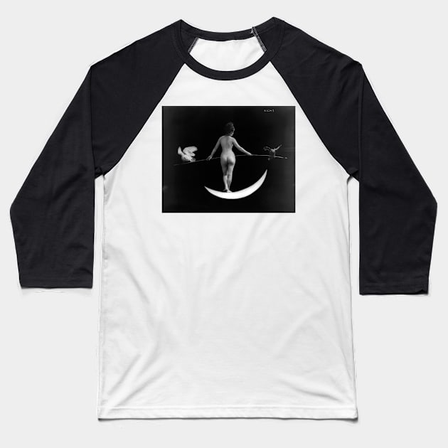 Late 19th Century "Night" Witchy Nude Female Photograph Baseball T-Shirt by moonandcat